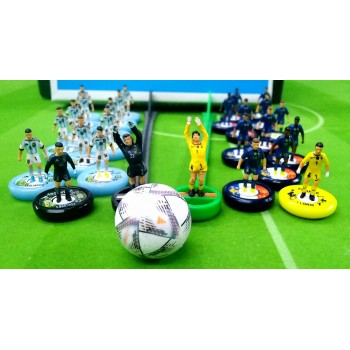 Subbuteo Andrew Table Soccer Argentina - France World Cup Final 2022 set on WSB Professional bases